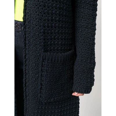 Antonino Valenti Chunky-knit Frayed-edge Cardi-coat In Blue