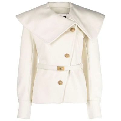 Shop Balmain Coats In White