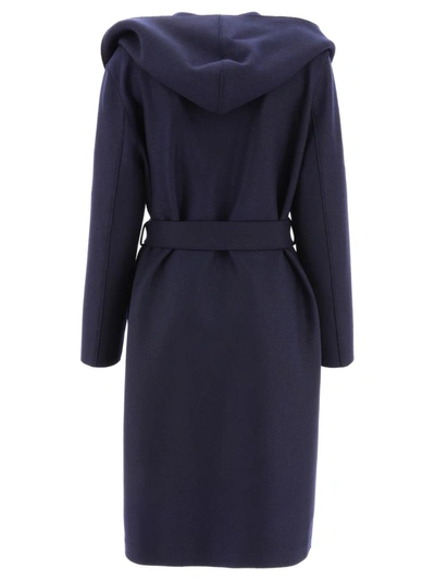 Shop Harris Wharf London Wrap Coat In Blue