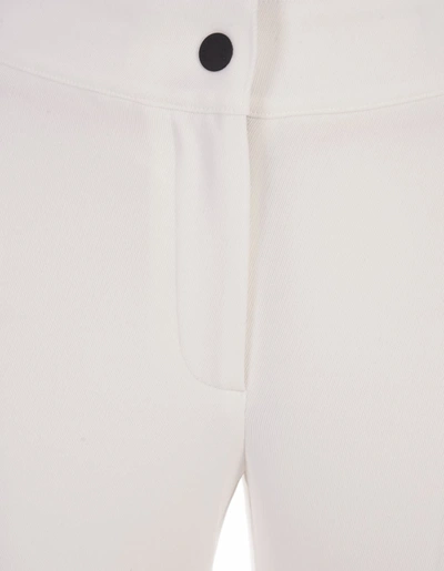 Shop Moncler Grenoble Trousers With Embroidered Side Bands In White