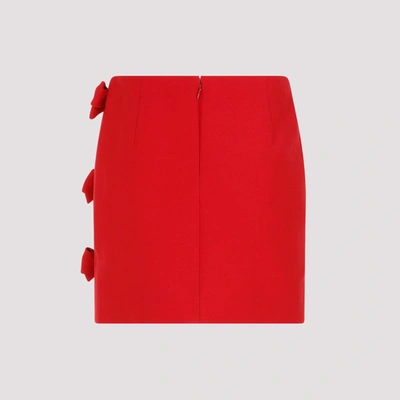 Shop Valentino Virgin Wool Mini Skirt In Red