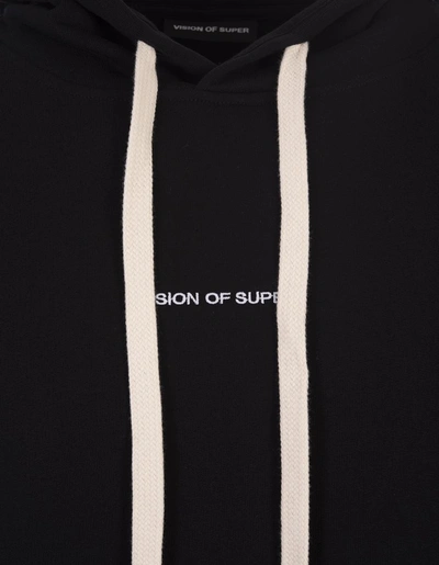 Shop Vision Of Super Hoodie With Embroidered Red Flames In Black
