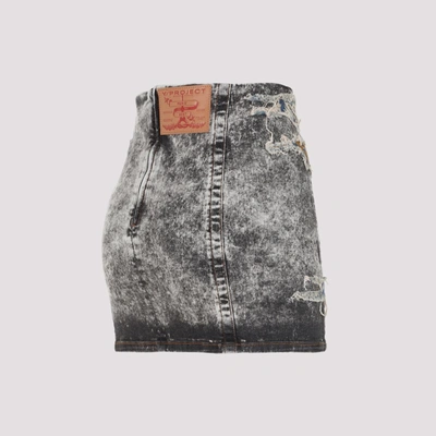 Shop Y/project Paris Best Patch Denim Mini Skirt In Black