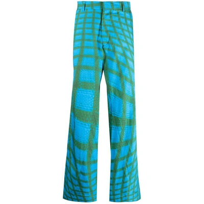 Shop Bianca Saunders Pants In Blue/green