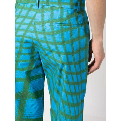 Shop Bianca Saunders Pants In Blue/green