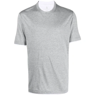 Shop Brunello Cucinelli T-shirts In Grey