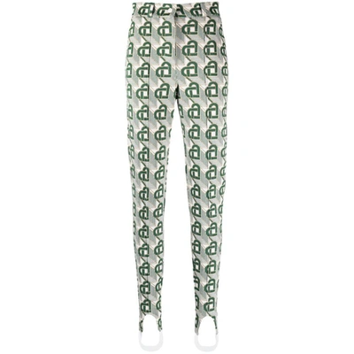 Shop Casablanca Pants In Green/white