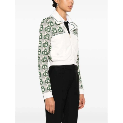 Shop Casablanca Outerwears In White/green
