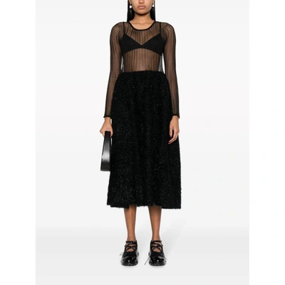 Cfcl Semi-sheer Midi Dress In Black