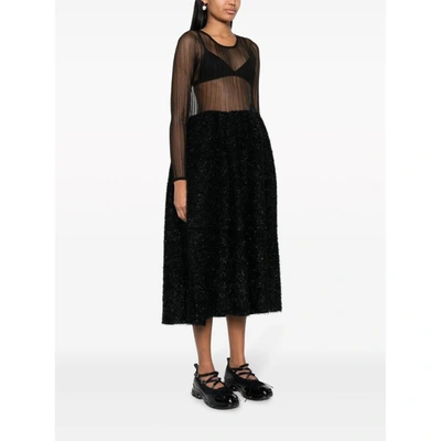 Cfcl Semi-sheer Midi Dress In Black