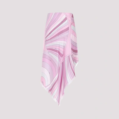 Shop Emilio Pucci Silk Skirt In Pink &amp; Purple
