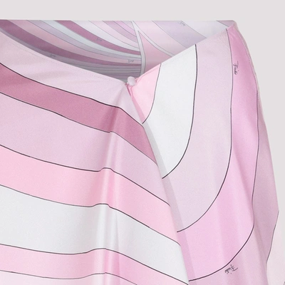Shop Emilio Pucci Silk Skirt In Pink &amp; Purple
