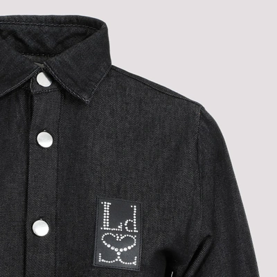 Shop Ludovic De Saint Sernin Slim Logo Denim Shirt In Grey