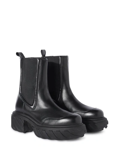 Shop Off-white Leather Chelsea Boots In Black