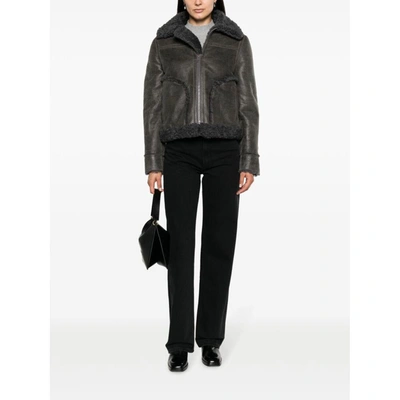 Shop Zadig & Voltaire Zadig&voltaire Leather Outerwears In Grey