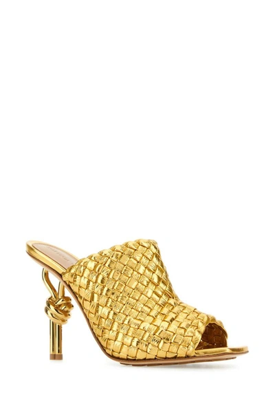 Shop Bottega Veneta Heeled Shoes In Gold