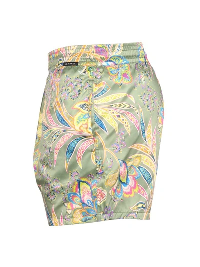 Shop Etro Boxer Swimsuit With Print In Green