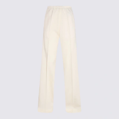 Shop Palm Angels Off-white Cotton Blend Track Pants
