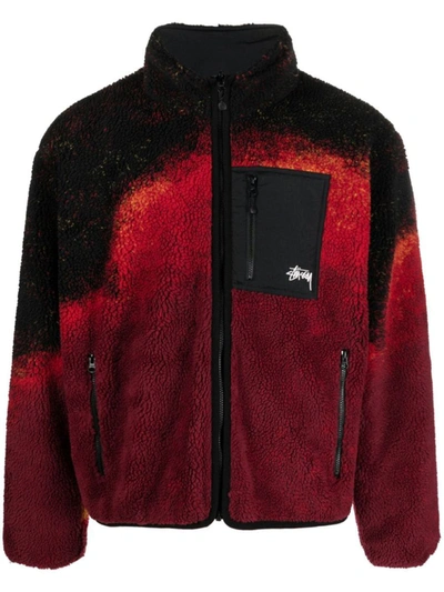 Shop Stussy Stüssy Sherpa Reversbile Jacket In Red