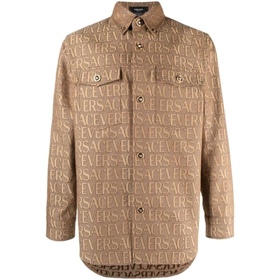 Shop Versace Outerwears In Brown