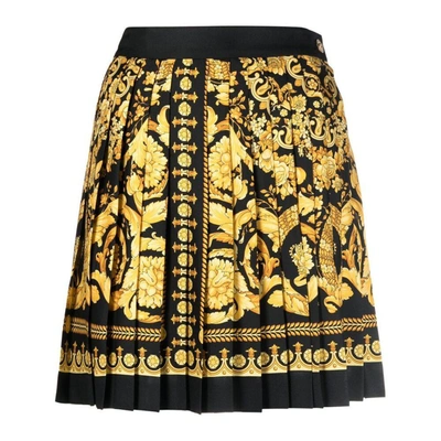 Shop Versace Skirts In Black/gold