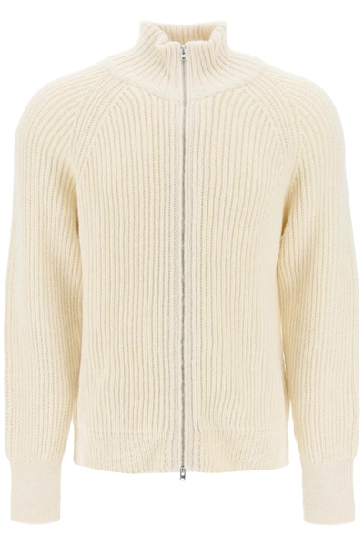 Shop Closed Zip Up Cardigan In White