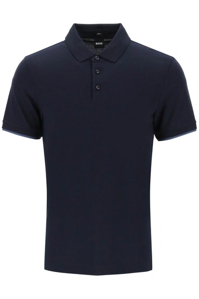 Shop Hugo Boss Phillipson Slim Fit Polo Shirt In Blue