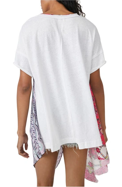 Shop Free People Pick Your Scarf Linen Blend Tunic Top In Pink Combo