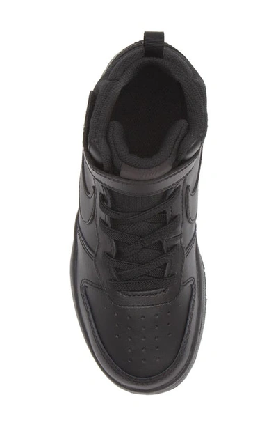Shop Nike Kids' Court Borough Mid 2 Basketball Shoe In Black/ Black