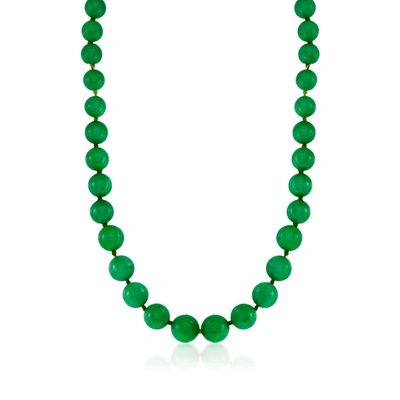 Ross-simons 7-14mm Jade Graduated Bead Necklace With 14kt Yellow Gold In Multi