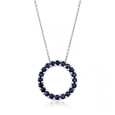 Ross-simons Sapphire Circle Of Eternity Necklace In Sterling Silver In Multi
