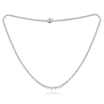 Shop Diana M. 14k White Gold 6.50cts. Diamond Graduated Tennis Necklace