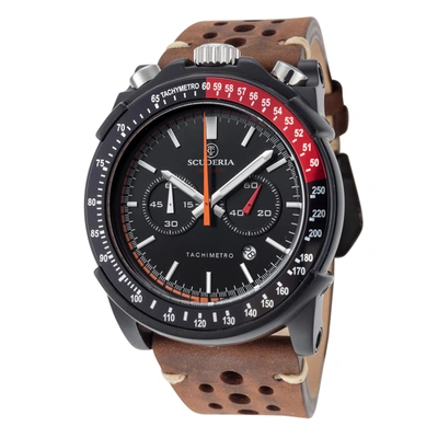 Shop Ct Scuderia Men's Racer 44mm Quartz Watch In Brown