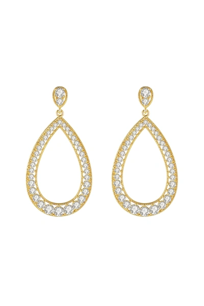 Shop Classicharms Artisanal Pavé Hollow Teardrop Earrings In Gold