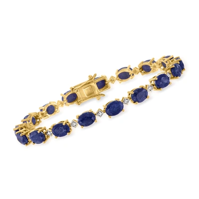 Ross-simons Sapphire And . Diamond Bracelet In 18kt Gold Over Sterling In Multi