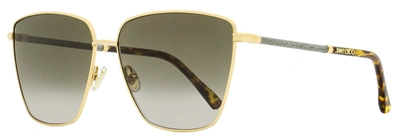 Shop Jimmy Choo Women's Square Sunglasses Lavi 06jha Gold/havana 60mm In Multi