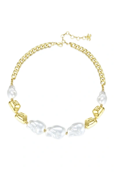Shop Classicharms Baroque Pearl Statement Necklace In Gold