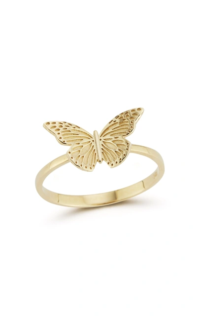 Shop Ember Fine Jewelry 14k Gold Butterfly Ring In Multi