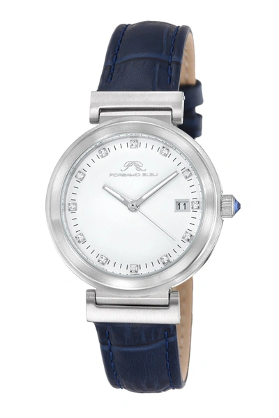 Shop Porsamo Bleu Dahlia Women's Blue Leather Watch