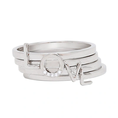 Shop Adornia Love Ring Stack Silver