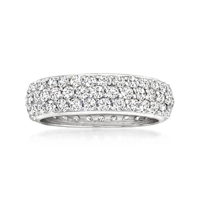 Ross-simons Micropave Diamond Eternity Band In 14kt White Gold In White