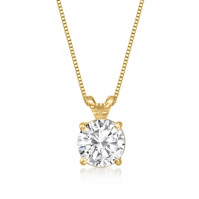 Ross-simons Diamond Solitaire Necklace In 14kt Yellow Gold In Multi