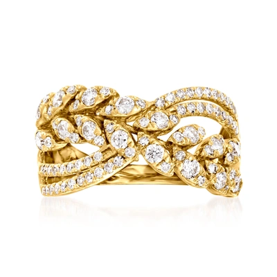 Ross-simons Diamond Openwork Ring In 14kt Yellow Gold In White