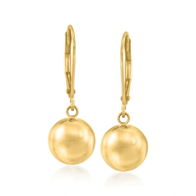 Ross-simons 8mm 14kt Yellow Gold Bead Drop Earrings In Yellow