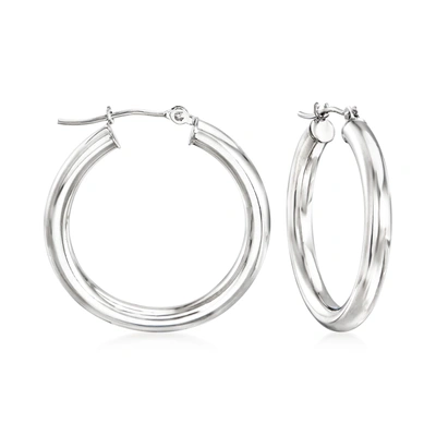 Ross-simons 14kt White Gold Hoop Earrings In White