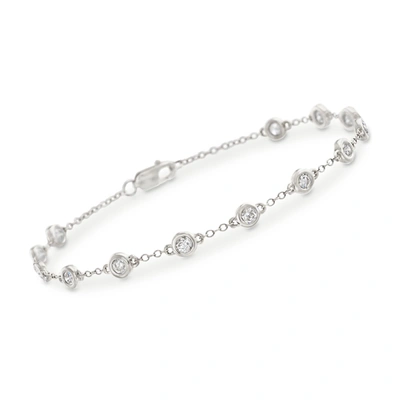 Ross-simons Diamond Station Bracelet In 14kt Yellow Gold In Multi