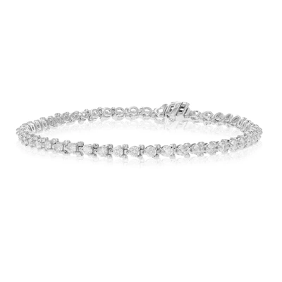 Vir Jewels 3 Cttw Si2-i1 Diamond Bracelet 10k White Gold 3 Prong Classic Round 7 Inch In White