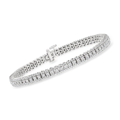 Ross-simons Diamond Tennis Bracelet In Sterling Silver In Multi