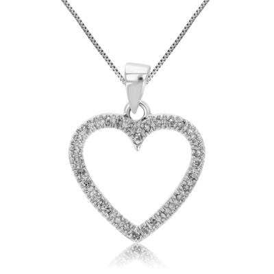 Vir Jewels 1/6 Cttw Diamond Heart Pendant Necklace 14k White Gold With 18 Inch Chain In White