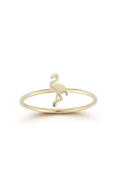 Shop Ember Fine Jewelry 14k Gold Flamingo Ring In Multi